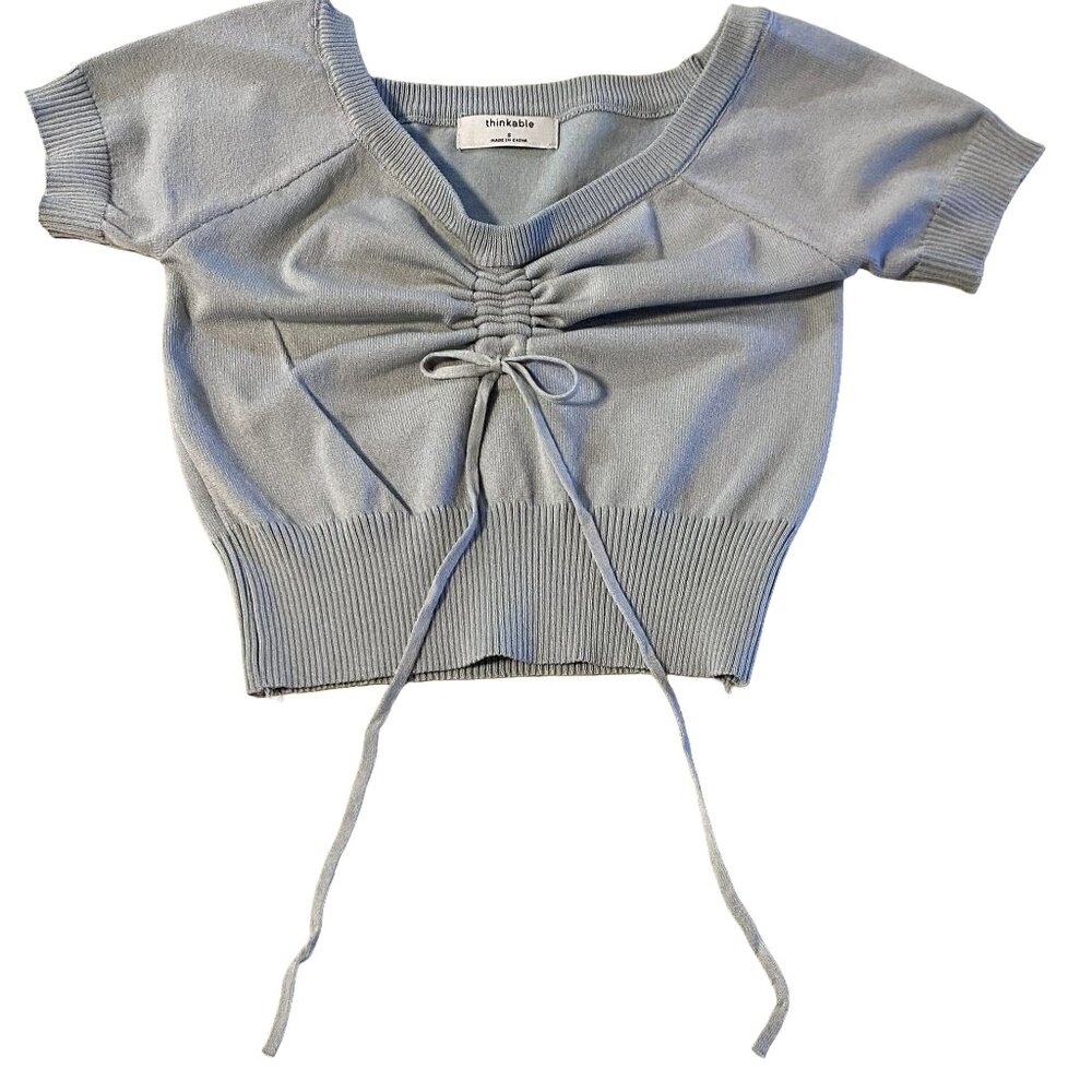 THINKABLE, LIGHT GRAY, MEDIUM, CROP TOP, MIDRIFF TOP